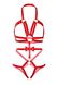 Портупея-тедді з ременів Leg Avenue Studded O-ring harness teddy S Red, екошкіра