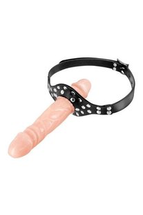 Кляп із подвійним фалоімітатором Fetish Tentation – Double Penis Gag Flesh, Тілесний