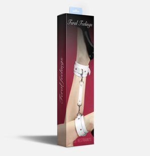 Поножи Feral Feelings - Ankle Restraints White, натуральная кожа