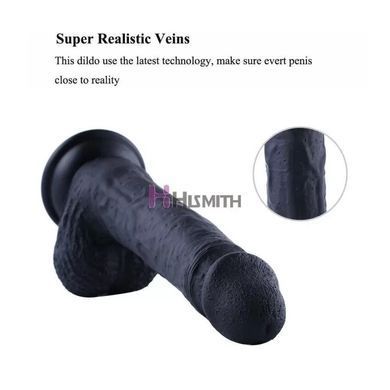 Фаллоимитатор для секс-машин Hismith 8.3&Prime; Silicone Dildo Black, система KlicLok, гибкий стержень