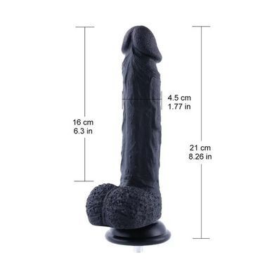Фаллоимитатор для секс-машин Hismith 8.3&Prime; Silicone Dildo Black, система KlicLok, гибкий стержень