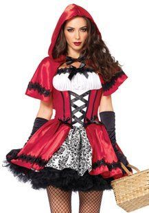 Эротический костюм Красной шапочки Leg Avenue Gothic Red Riding Hood M, платье, накидка