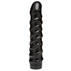 Дилдо Doc Johnson CodeBlack - 8 Inch Raging Vac-U-Lock із стимулювальним рельєфом, діаметр 3,8 см, Чорний