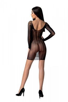 Напівпрозора мінісукня Passion BS101 One Size, black, рукави-мітенки