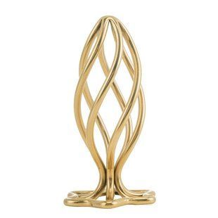 Металева анальна пробка LOCKINK SEVANDA Hollow Spiral Golden, M, золотиста, діаметр 3 см
