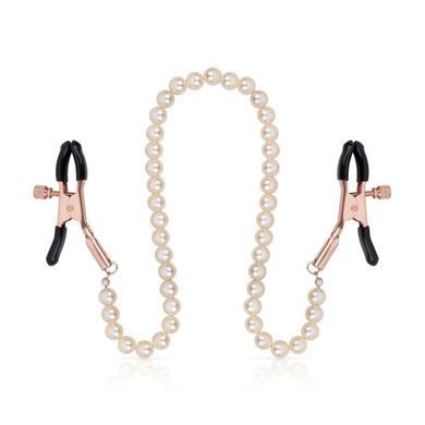 Зажимы для сосков с жемчужной цепочкой Rosy Gold - Nipple Clamps Pearls