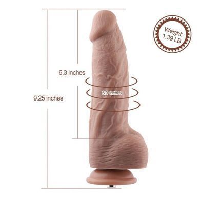 Гнучкий фалоімітатор для секс-машин Hismith 9.25&Prime; Silicone Dildo, система KlicLok