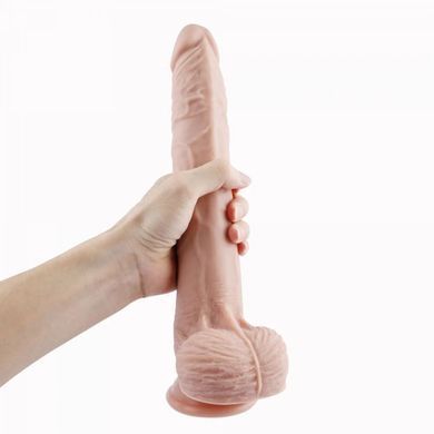 Фалоімітатор 11.8&Prime; з вібрацією для секс-машин Hismith Silicone Dildo with Vibe, KlicLok, пульт ДК