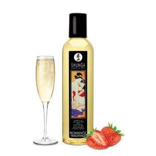 Масажна олія Shunga Romance - Sparkling Strawberry Wine (250 мл) натуральна зволожувальна