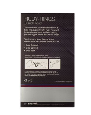 Эрекционное кольцо Rocks Off Rudy-Rings, Чорний, Чорний