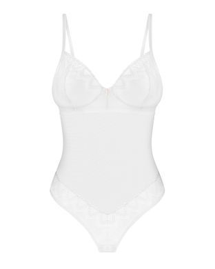 Боди Obsessive Alissium Teddy XS/S, лиф с мягкой чашкой, высокие вырезы для ног