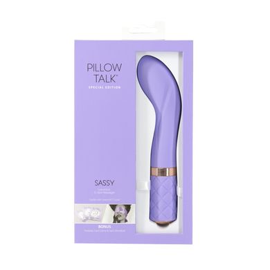 Розкішний вібратор Pillow Talk Sassy Purple Special Edition, Сваровскі, пов’язка на очі+гра, Фіолетовий