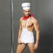 Чоловічий еротичний костюм кухаря "Умілий Джек" One Size: сліпи, фартух, хустка і ковпак, Белый/красный, S/M