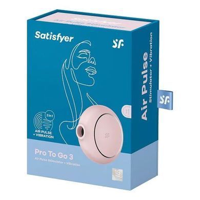Вакуумный стимулятор с вибрацией Satisfyer Pro To Go 3 Rose