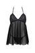 Пеньюар Passion KERRIA CHEMISE black, L/XL, мереживний верх, трусики в комплекті