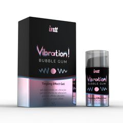 Рідкий вібратор Intt Vibration Bubble Gum (15 мл), густий гель, дуже смачний, діє до 30 хвилин