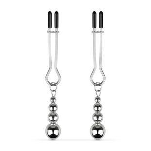 Зажимы для сосков Bedroom Fantasies: Nipple Clamps with Beaded Chain - Silver
