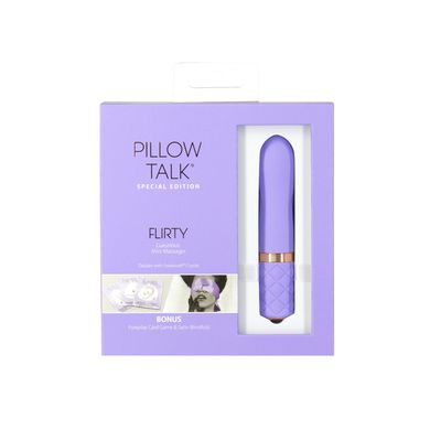 Роскошный вибратор Pillow Talk Flirty Purple Special Edition, Сваровски, повязка на глаза+игра, Фиолетовый