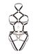 Портупея-тедді з екошкіри Leg Avenue Heart ring harness teddy S Black, підвіска-сердечко, ланцюги