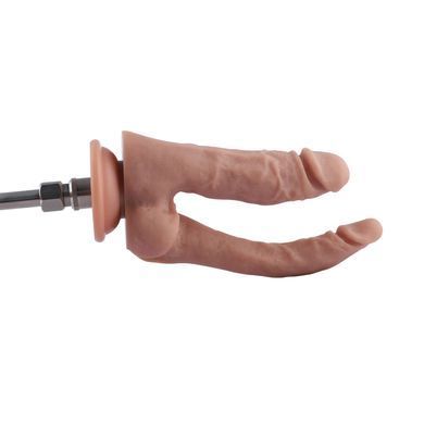 Двойной фаллоимитатор для секс-машин Hismith Double Penetrator, 7.46&Prime;, KlicLok и присоска