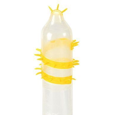 Насадка на член Recare Spike Condom Yellow (презерватив з вусиками та спіраллю шипів)