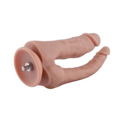 Двойной фаллоимитатор для секс-машин Hismith Double Penetrator, 7.46&Prime;, KlicLok и присоска