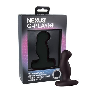 Вібромасажер простати Nexus G-Play Plus L Black, макс діаметр 3,5 см, перезаряджуваний, Чорний, Чорний
