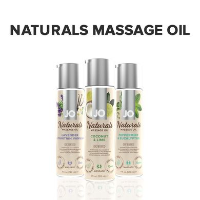 Массажное масло System JO Naturals Massage Oil Coconut&Lime с натуральными эфирными маслами 120мл