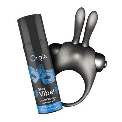 Набор Orgie Vibe Bunny: жидкий вибратор и эрекционное виброкольцо