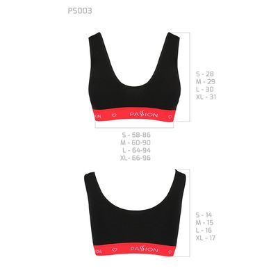 Спортивный топ на широких бретелях Passion PS003 TOP M, black, M