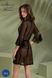 Пеньюар Passion LEAFA PEIGNOIR black S/M, длина чуть выше колена, широкие рукава, завязывается на пояс