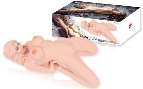 Мастурбатор кукла Kokos Veronia Deluxe с вибрацией и массажем, два входа: вагина и попка