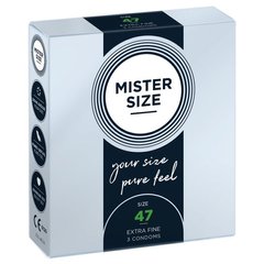 Презервативи Mister Size - pure feel - 47 (3 condoms), товщина 0,05 мм