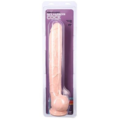 Фаллоимитатор Doc Johnson Dick Rambone Cock White, диаметр 6см, длина 42см, ПВХ, Телесный, Телесный