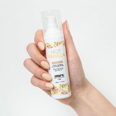 Масажна олія EXSENS Hot Vanilla 50мл розігрівальна, без цукру, без парабенів, їстівна