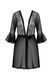 Пеньюар Passion LEAFA PEIGNOIR black, XXL/XXXL, длина чуть выше колена, широкие рукава, завязывается на пояс