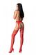 Еротичні колготки-бодістокінг зі шнурівкою на стегнах Passion S026 One Size, red, з доступом