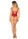Боди с доступом Obsessive Ingridia crotchless teddy M/L, красное, открытая грудь