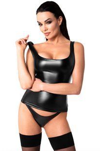 Топ Noir Handmade F346 Powerwetlook top - XL