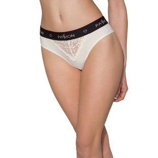 Трусики з широкою гумкою і мереживом Passion PS001 PANTIES M, ecru, M