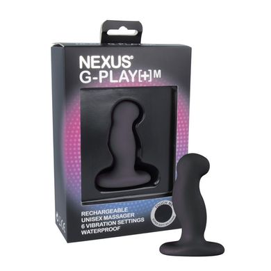 Вібромасажер простати Nexus G-Play Plus M Black, макс. діаметр 3 см, перезаряджуваний, Чорний, Чорний