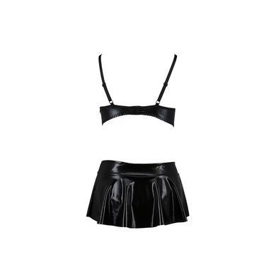 Комплект білизни під латекс Passion DEBY SET S/M, black, ліф, мініспідничка, стрінги, S/M, S/M