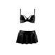 Комплект білизни під латекс Passion DEBY SET S/M, black, ліф, мініспідничка, стрінги, S/M, S/M