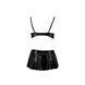 Комплект білизни під латекс Passion DEBY SET S/M, black, ліф, мініспідничка, стрінги, S/M, S/M
