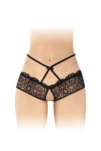 Трусики з відкритим доступом Fashion Secret Celia Black, лямки на талії