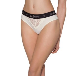 Трусики з широкою гумкою і мереживом Passion PS001 PANTIES S, ecru, S