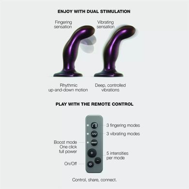 Дилдо с вибрацией Strap-On-Me FINGERING & VIBRATING DILDO - M - PURPLE, с манящим движением