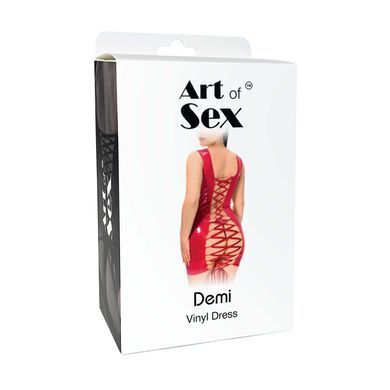 Лаковане сукня на шнурівці Art of Sex - Demi, колір чорний з ефектом голограми, L-2XL