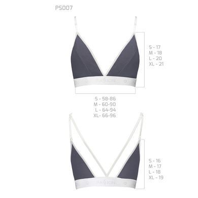 Спортивный топ с двойными бретелями Passion PS007 TOP S, dark grey, S
