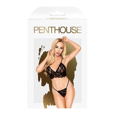 Комплект бралет та стрінги Penthouse - Double Spice Black S/M, Чорний